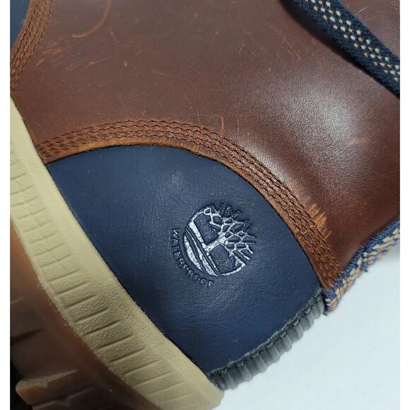 TIMBERLAND Mt Hayes Womens Brown Waterproof Leather Chukka Boots Sz 9 Navy Blue - Picture 8 of 12